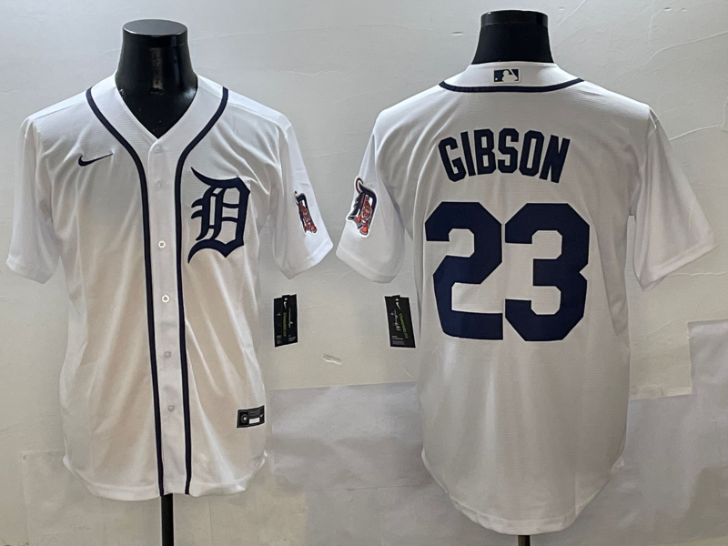 Men's Detroit Tigers Kirk Gibson #23 White Home Jersey